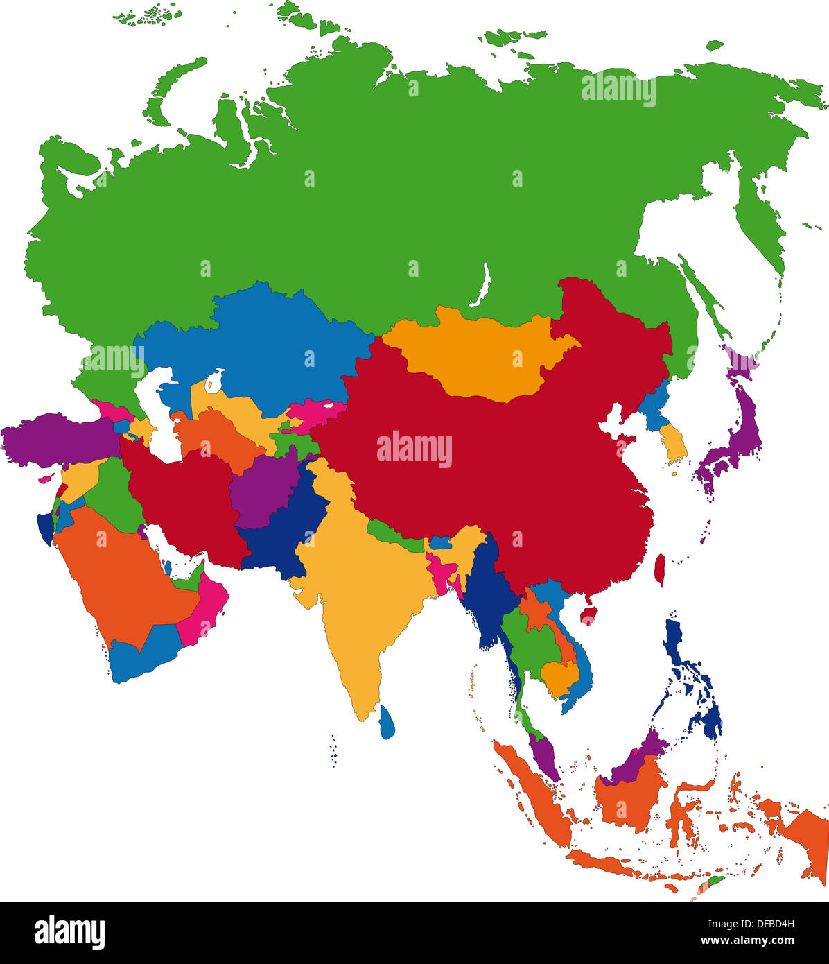 Asia map Stock Photo