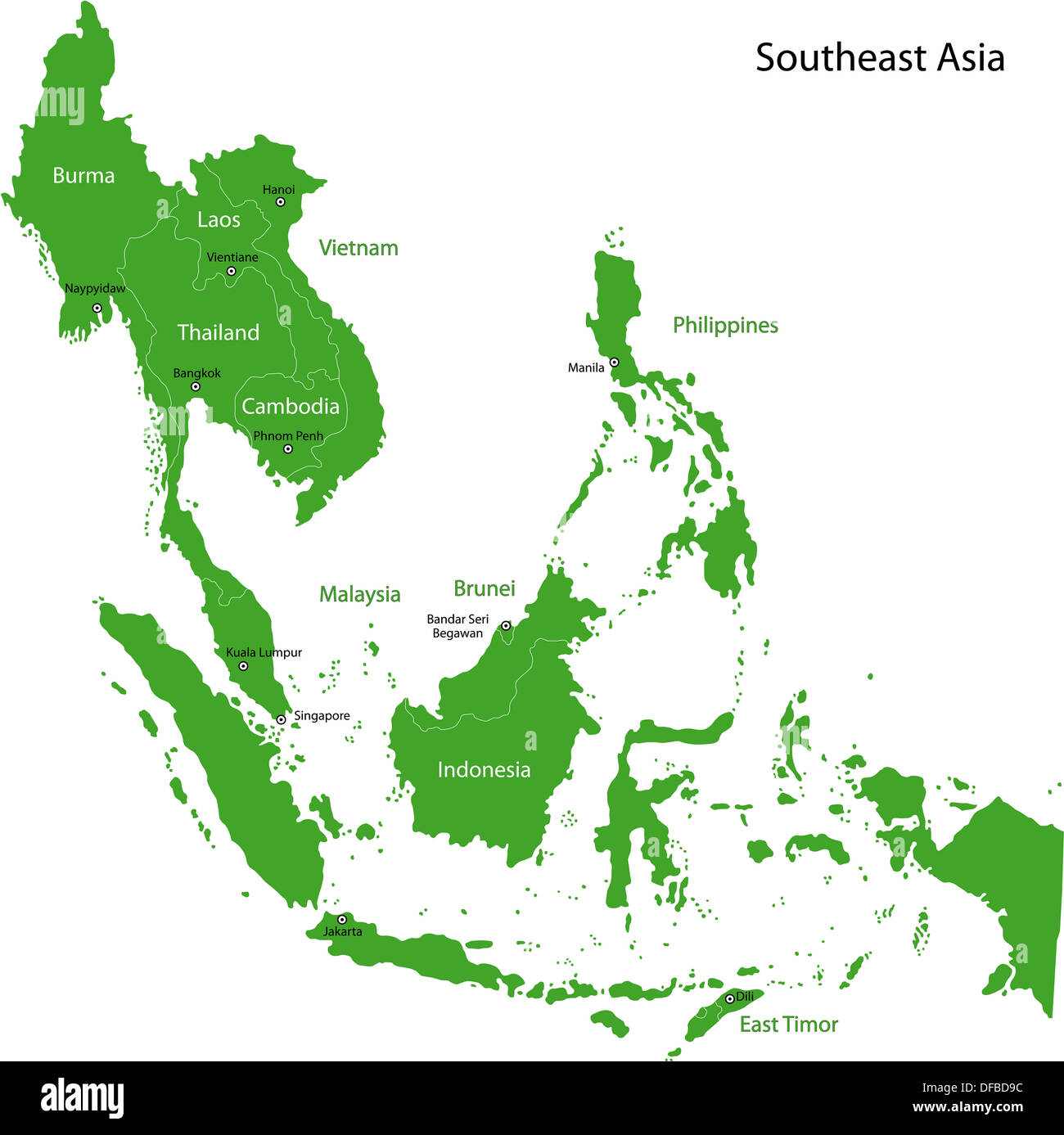 Green Southeastern Asia Stock Photo