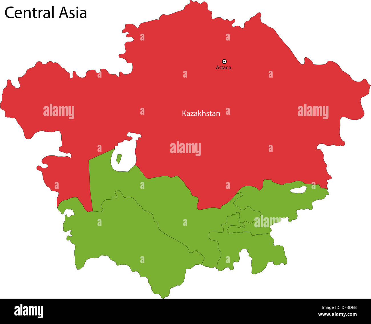 Kazakhstan outline silhouette map illustration hires stock photography