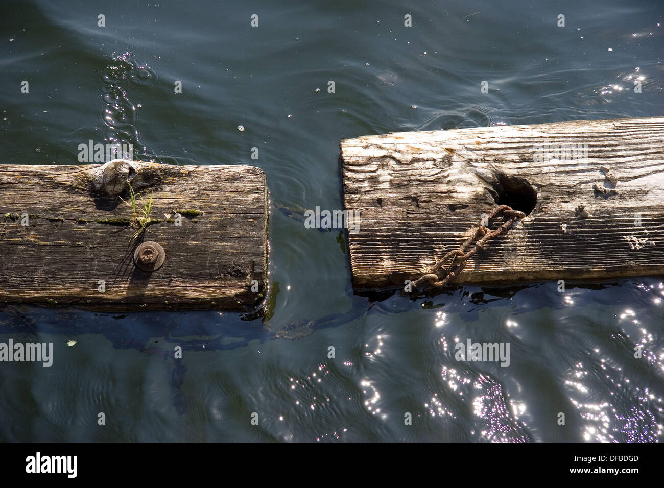 Wood on water Stock Photo Alamy