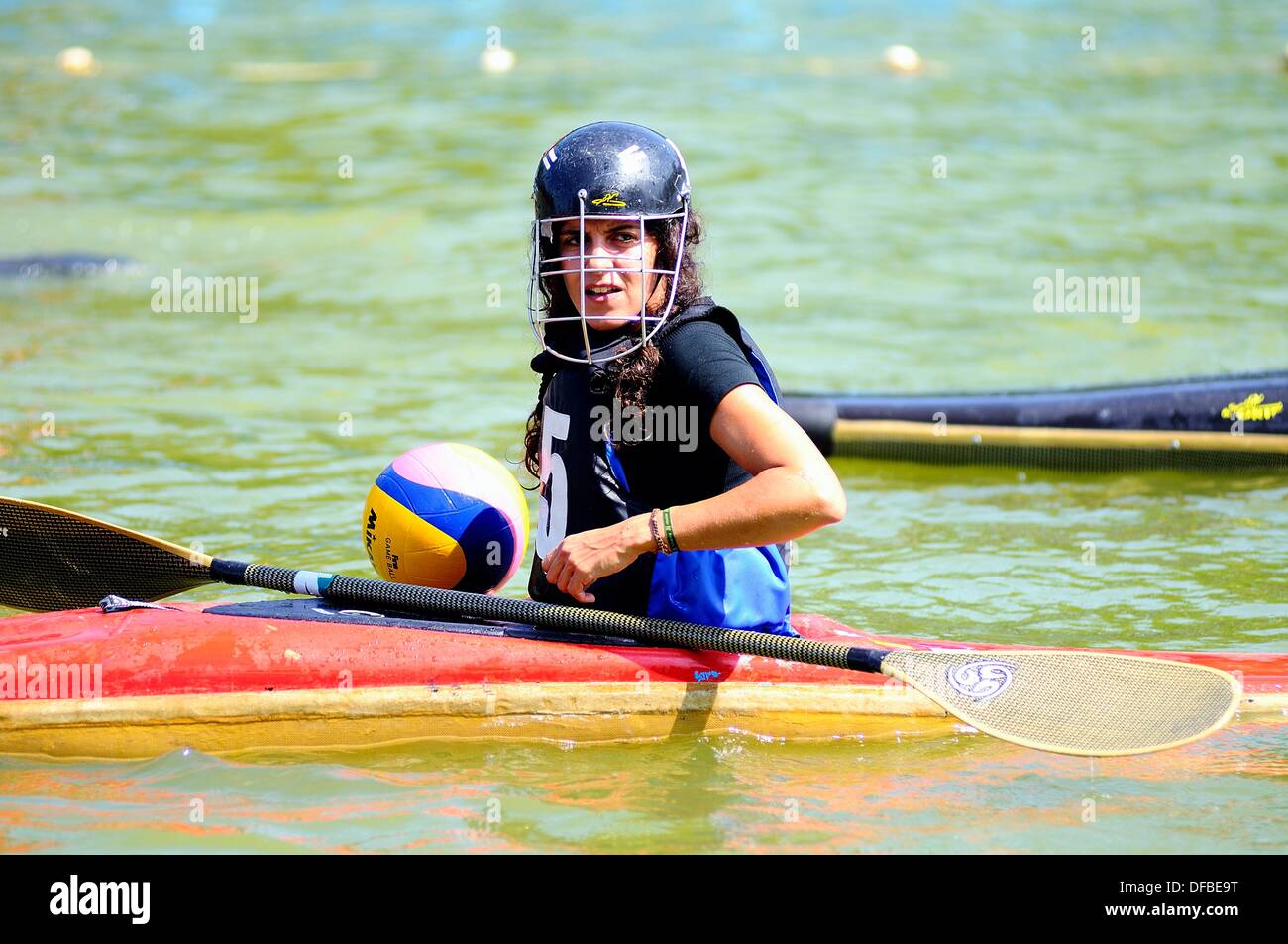Kayak Polo player Girl Stock Photo Alamy
