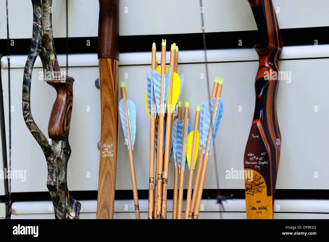 Bows and Arrows to compete and hunt Stock Photo Alamy