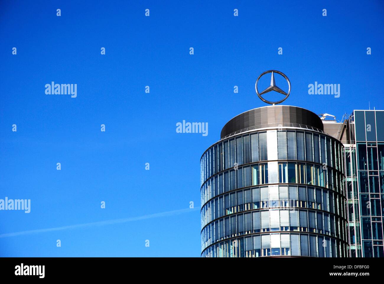 Mercedes benz building munich bavaria germany hires stock photography