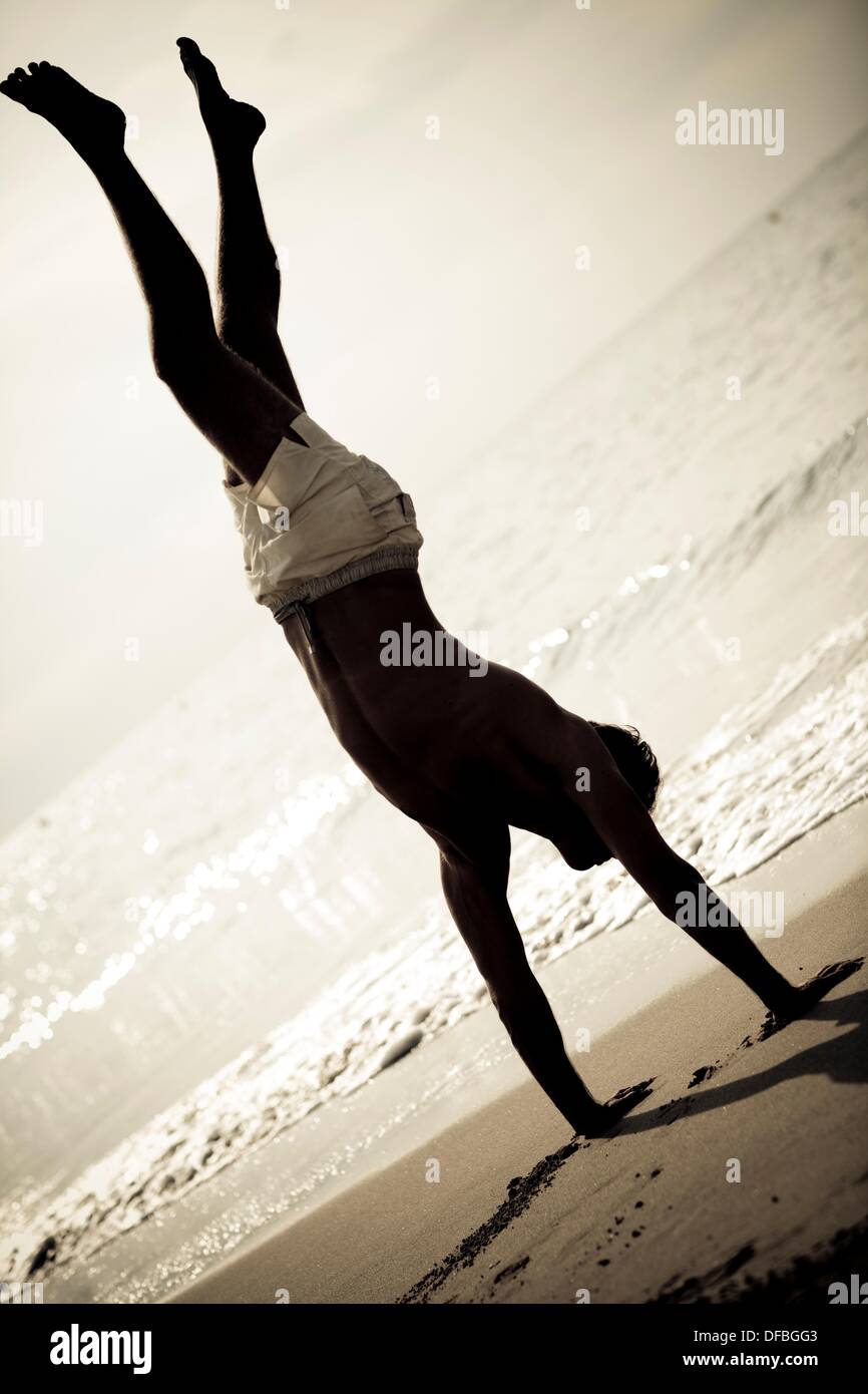 Gymnastics On The Beach Stock Photo Alamy