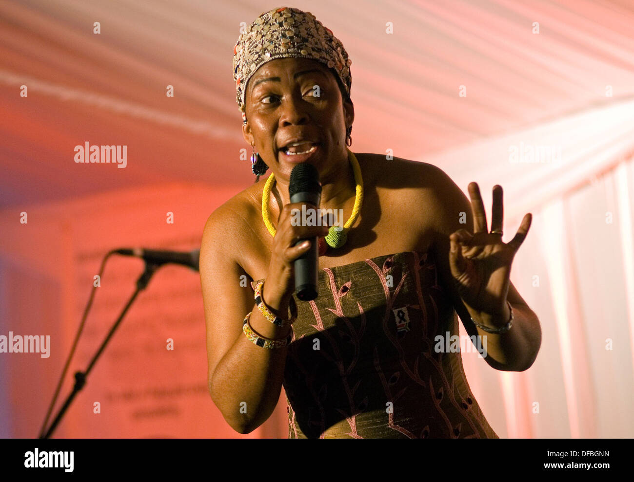 Storyteller And Writer Gcina Mhlope Entertains Guests 07 Table Stock Photo Alamy