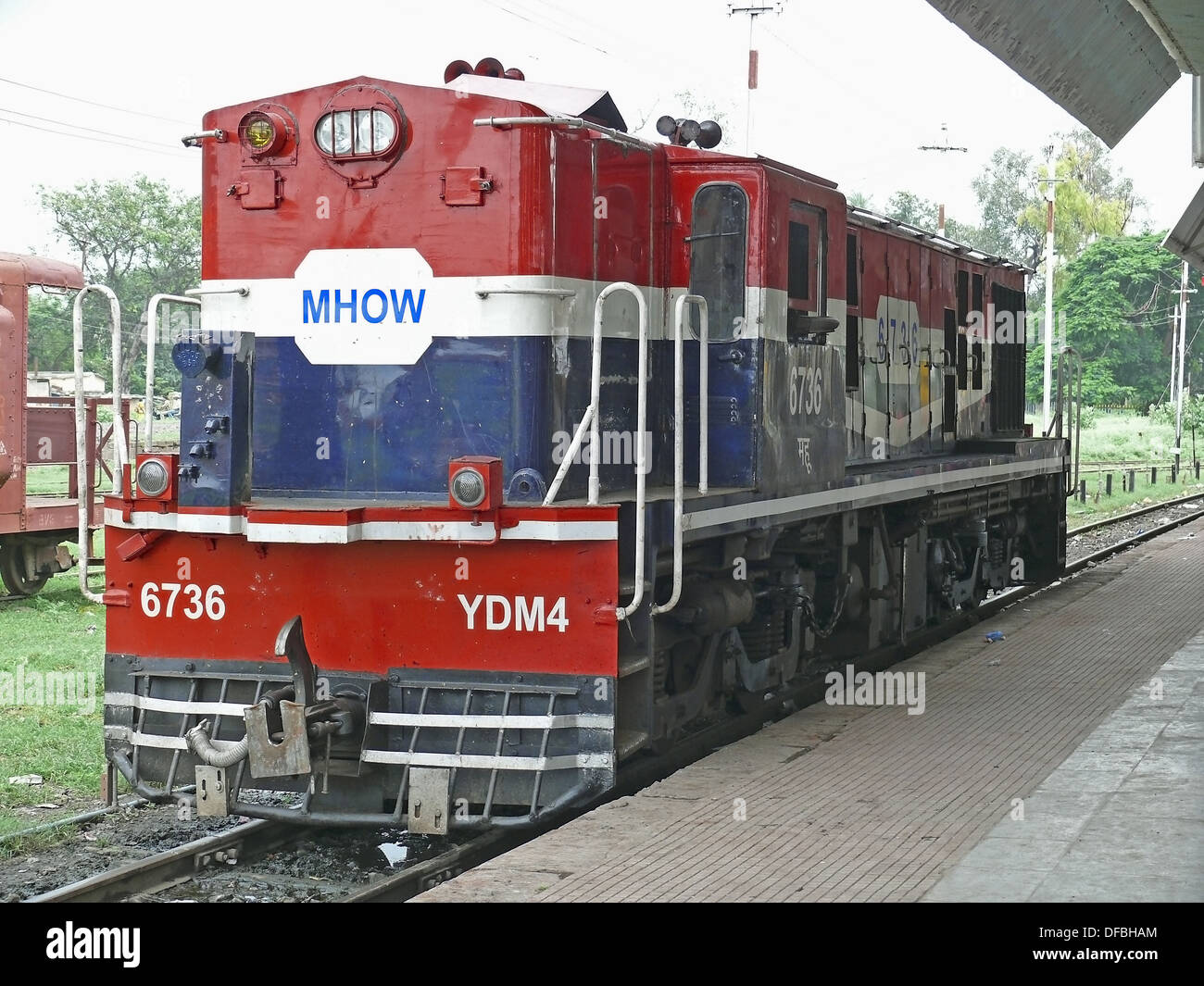 Railway diesel Engine on Meter gauge track Mhow, Madhyapradesh, India