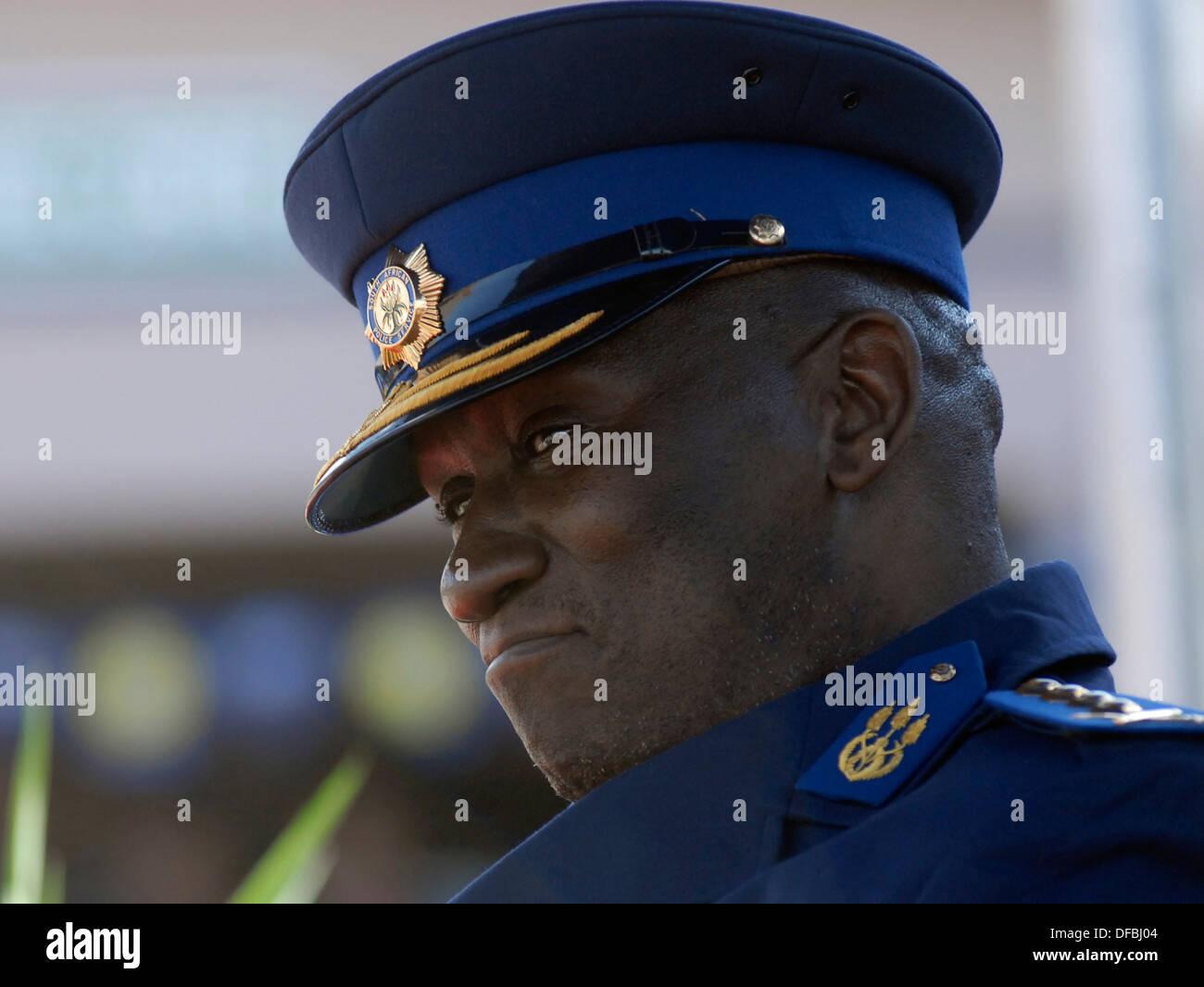 South Africa's Police Commissioner Bheki Cele with a wry smile during opening Police Station in Inanda August 14,2009 © Rogan Stock Photo