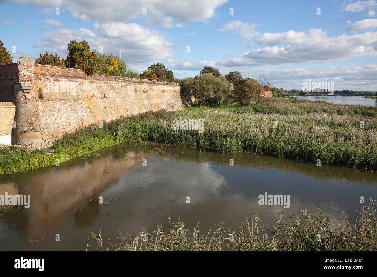 River Oder and Old Town Fortress, Kostrzyn, Poland Stock Photo