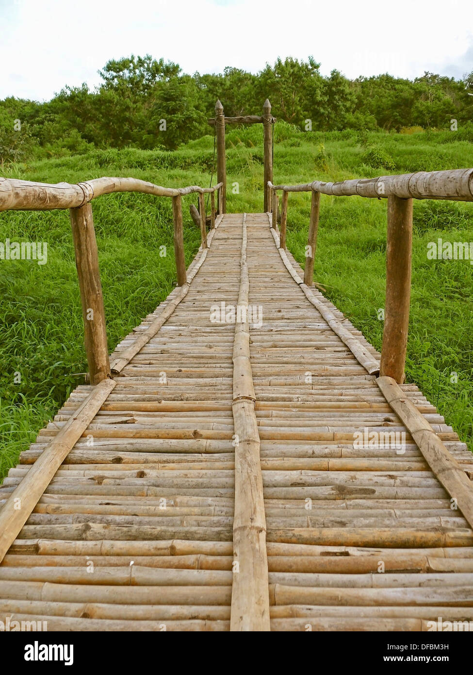 Wooden footbridge Stock Photo