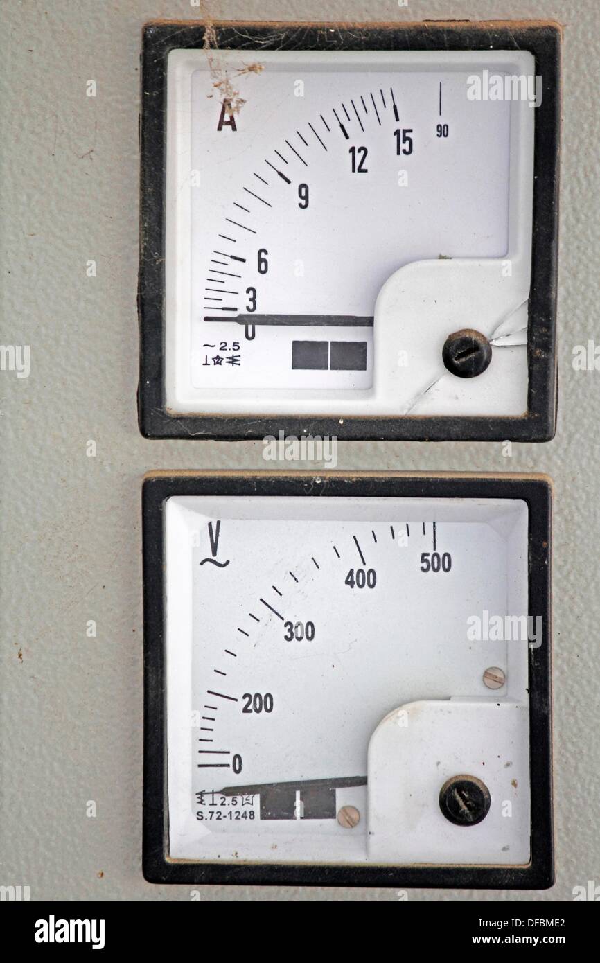 Analogue Voltage meter, Stabilizer Stock Photo Alamy