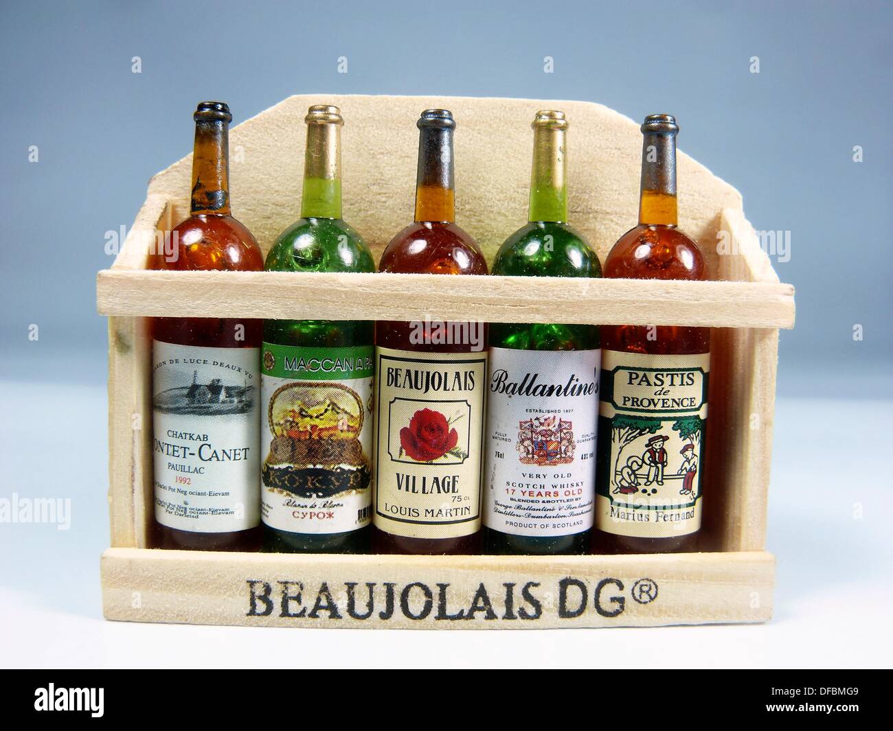 Wine bottle miniature Stock Photo Alamy