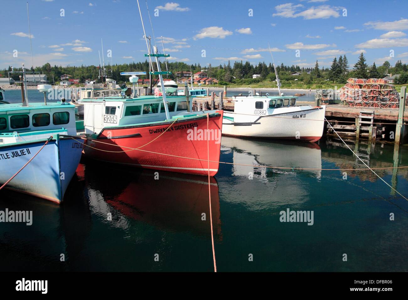 fishing boats at Hunts Point Nova Scotia Stock Photo Alamy