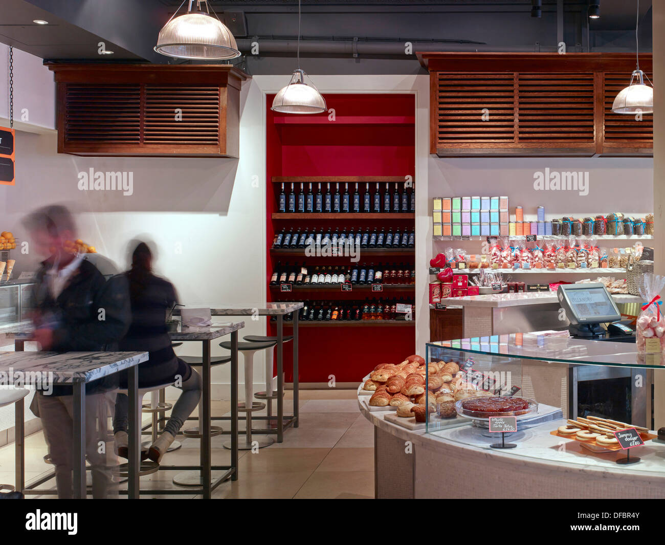 Villandry, London, United Kingdom. Architect: Stiff + Trevillion Architects, 2013. The Shop and cafe. Stock Photo