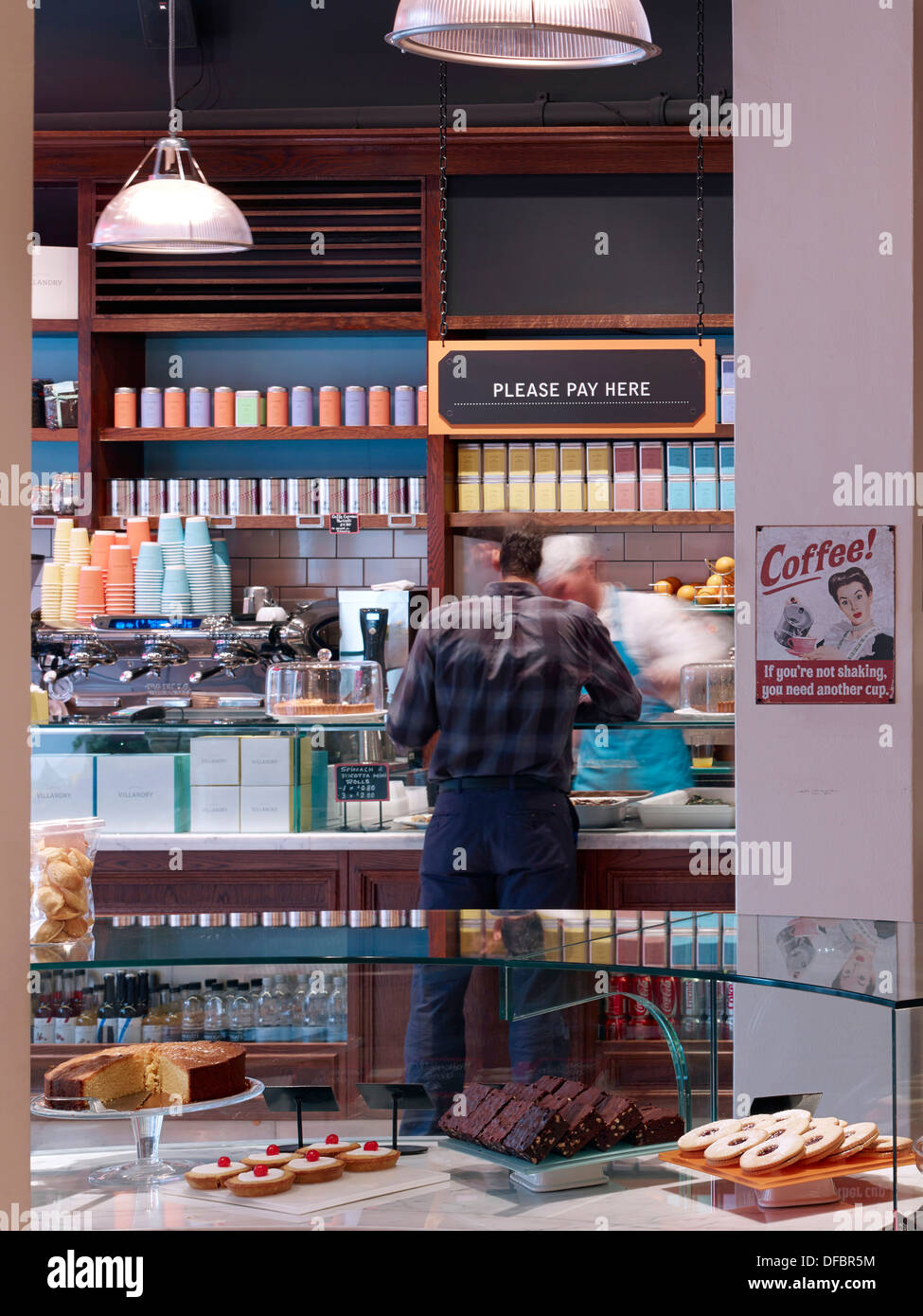 Villandry, London, United Kingdom. Architect: Stiff + Trevillion Architects, 2013. The Shop and cafe. Stock Photo