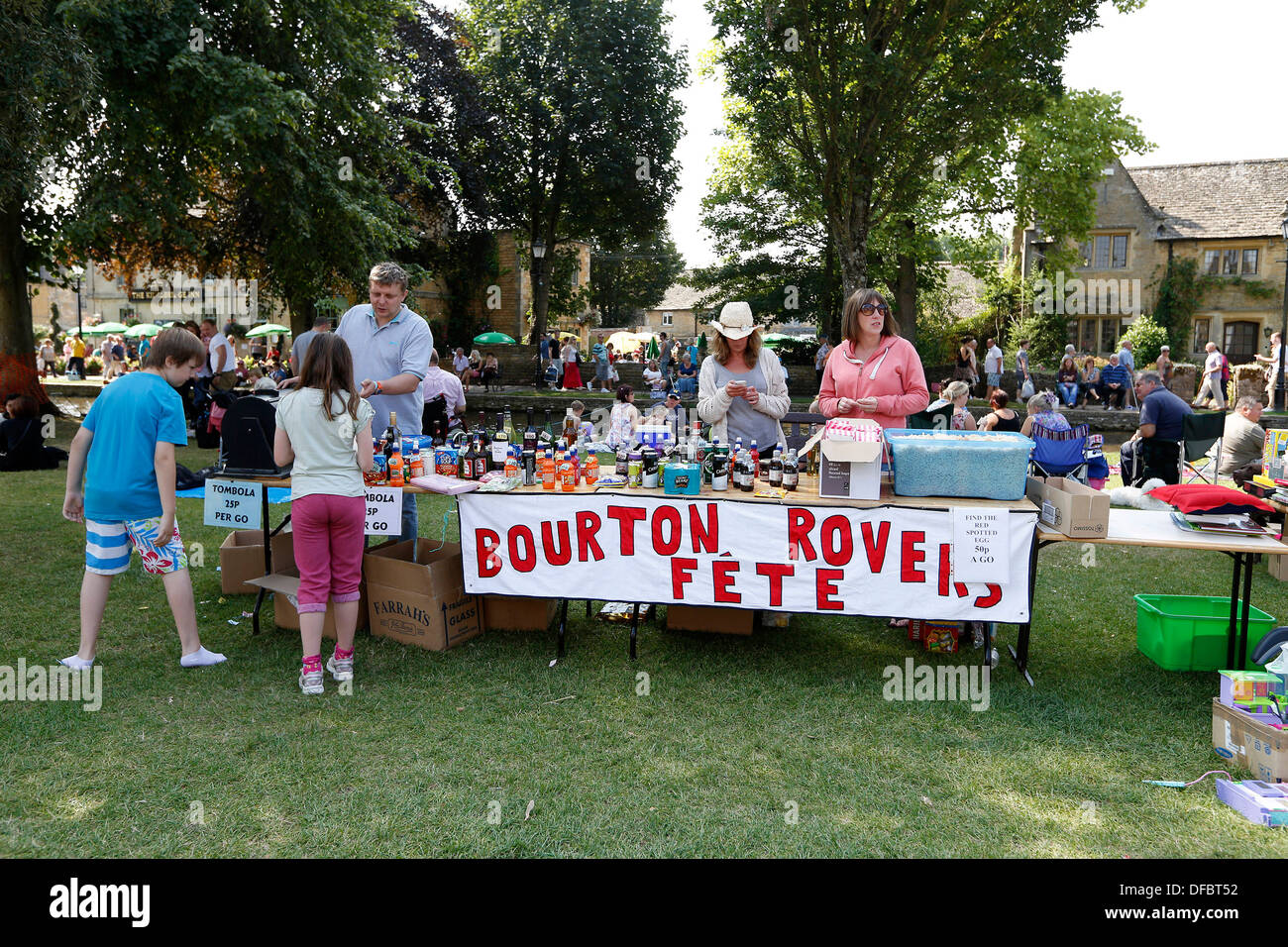 UK,BourtonontheWater Bourton Rovers Fete by the River Windrush