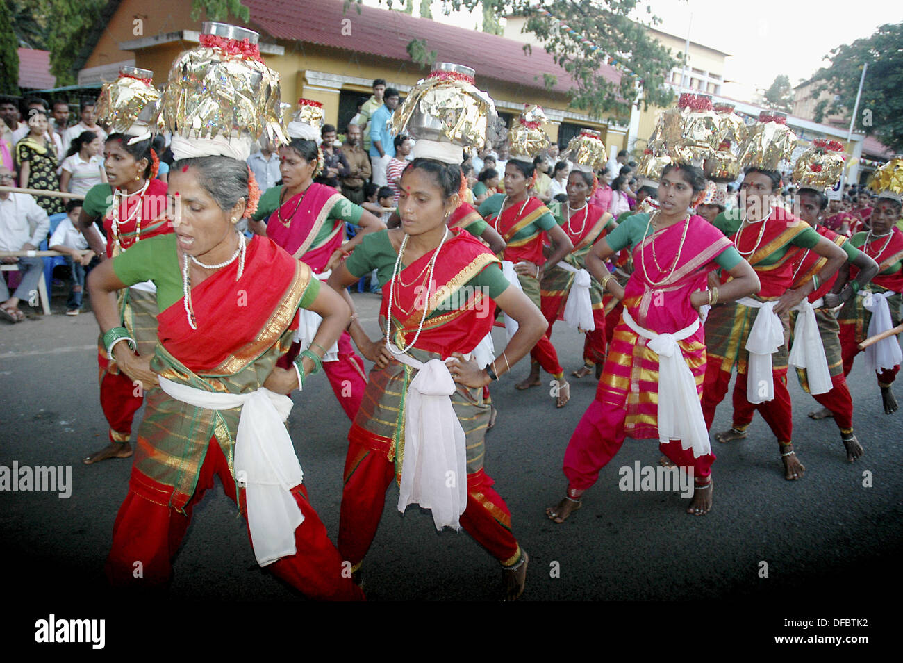 Panjim Goa, India, a feminine group during the Shigmotsav parade Stock Photo