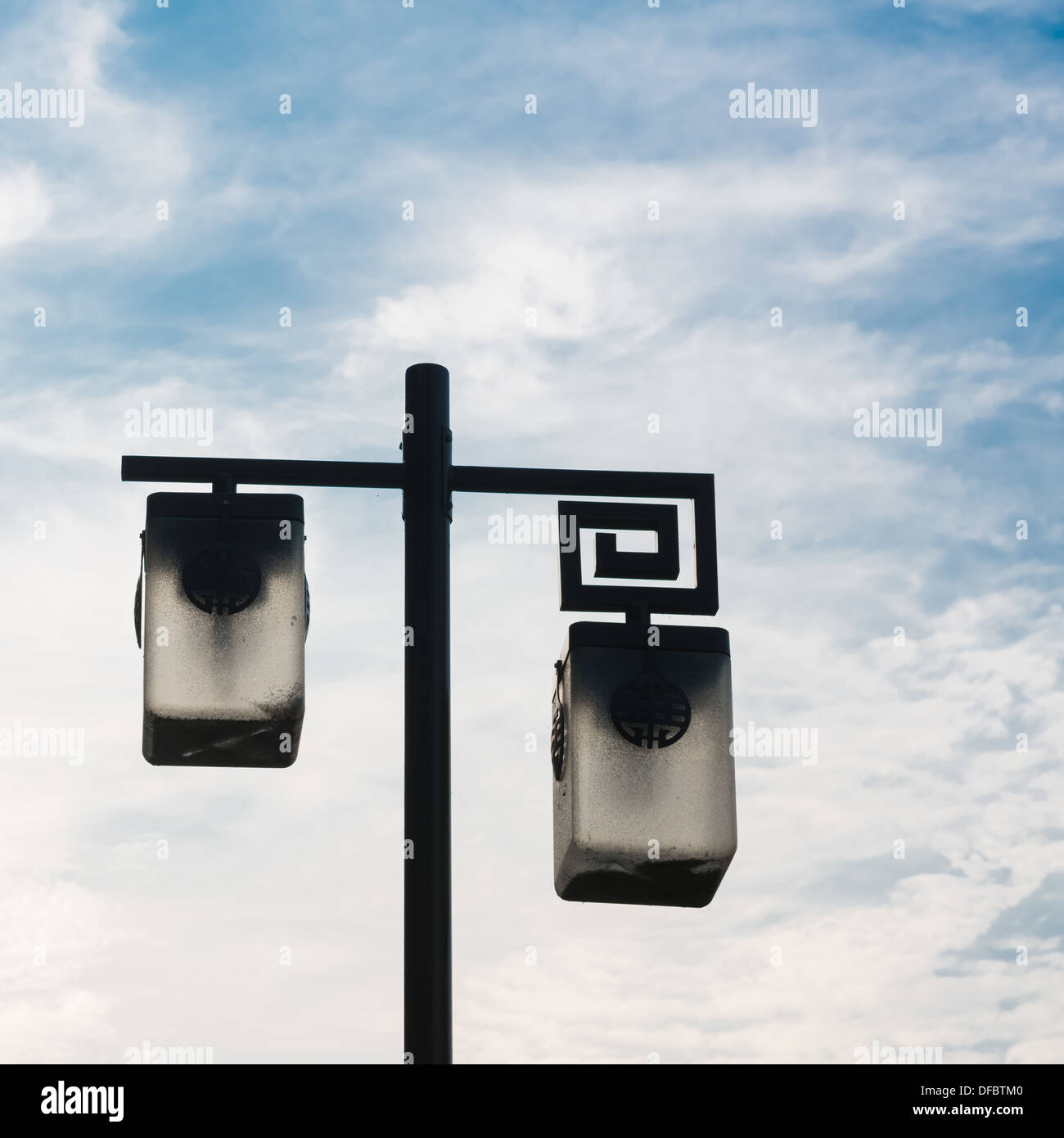 Nanjing, Xuanwu Lake. Street lights in a park. Stock Photo