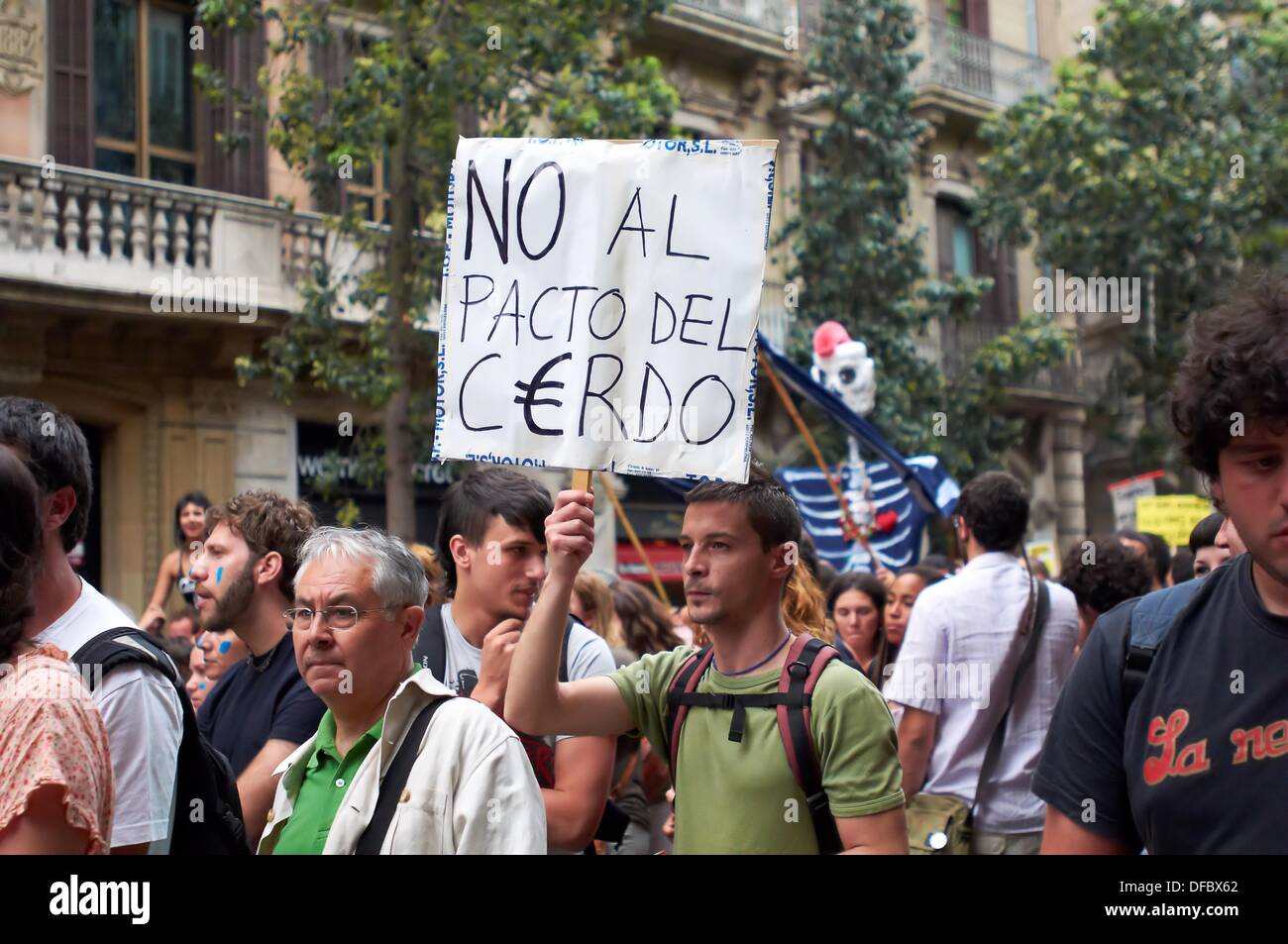 -Indignants Movements 15M- Barcelona (Spain). Stock Photo