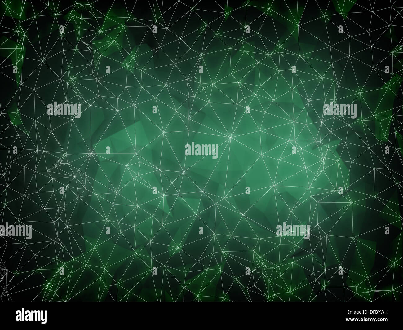 Abstract green digital screen with 3d technology background Stock Photo