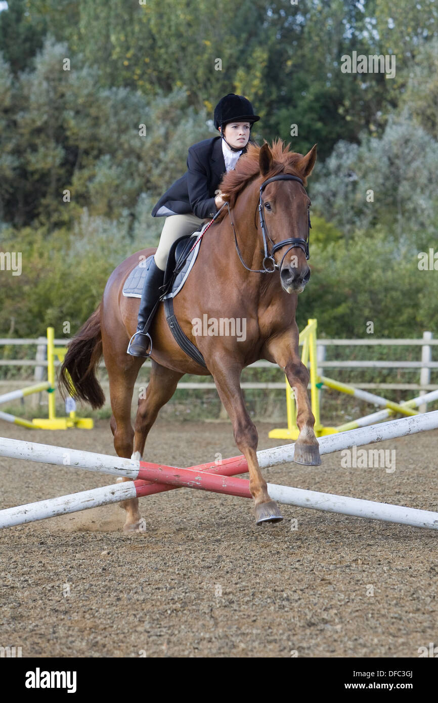 Woman riding a jumping horse hi-res stock photography and images - Alamy