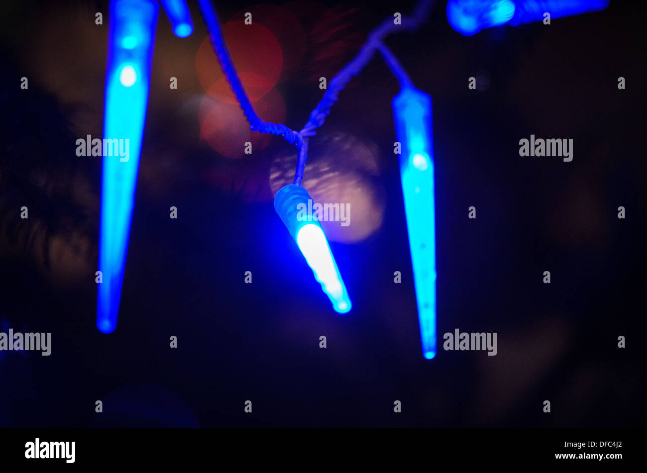 Icicle Christmas tree lights Stock Photo Alamy