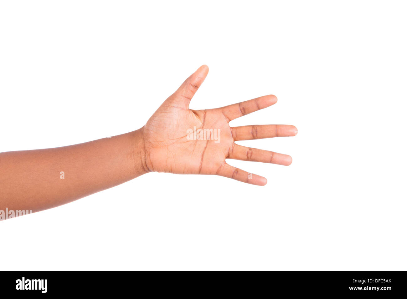 hand sign isolated on white background Stock Photo