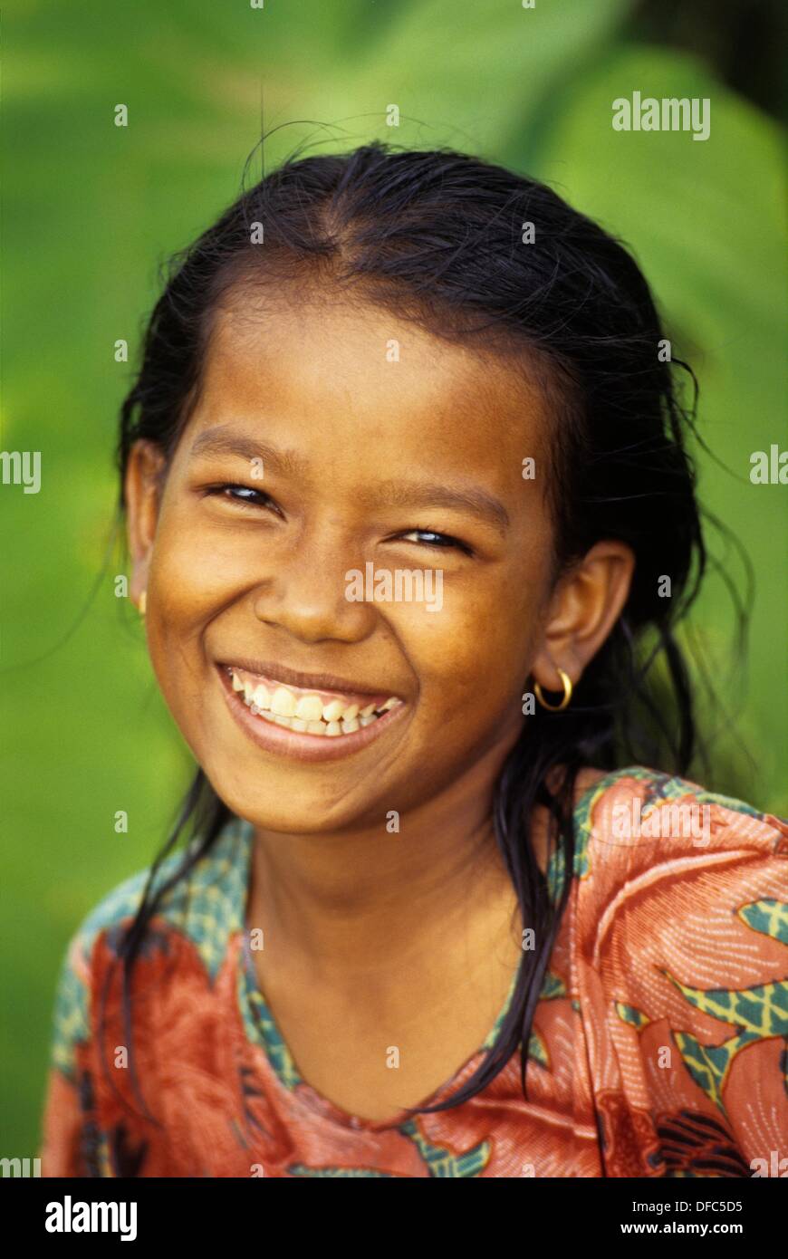 Indonesian little girl, Sumatra island, Republic of Indonesia ...