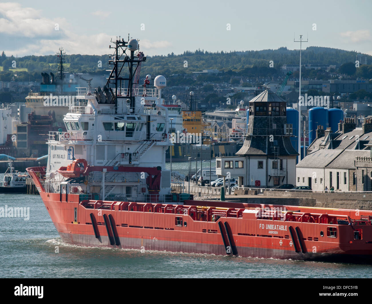 Supply boats Aberdeen harbour Stock Photo Alamy