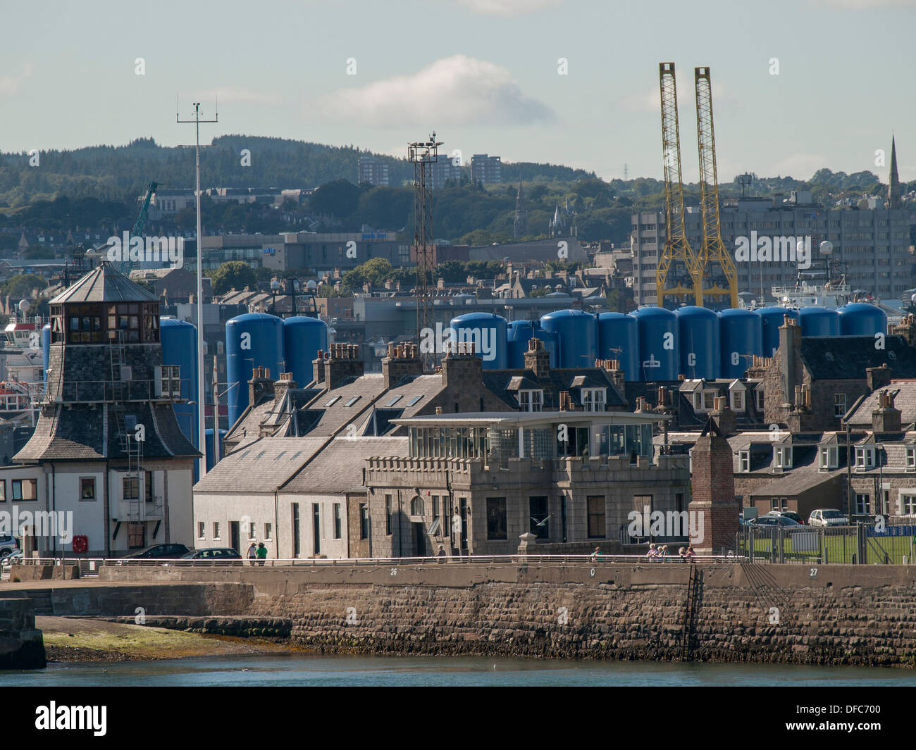 Footdee Aberdeen harbour Stock Photo