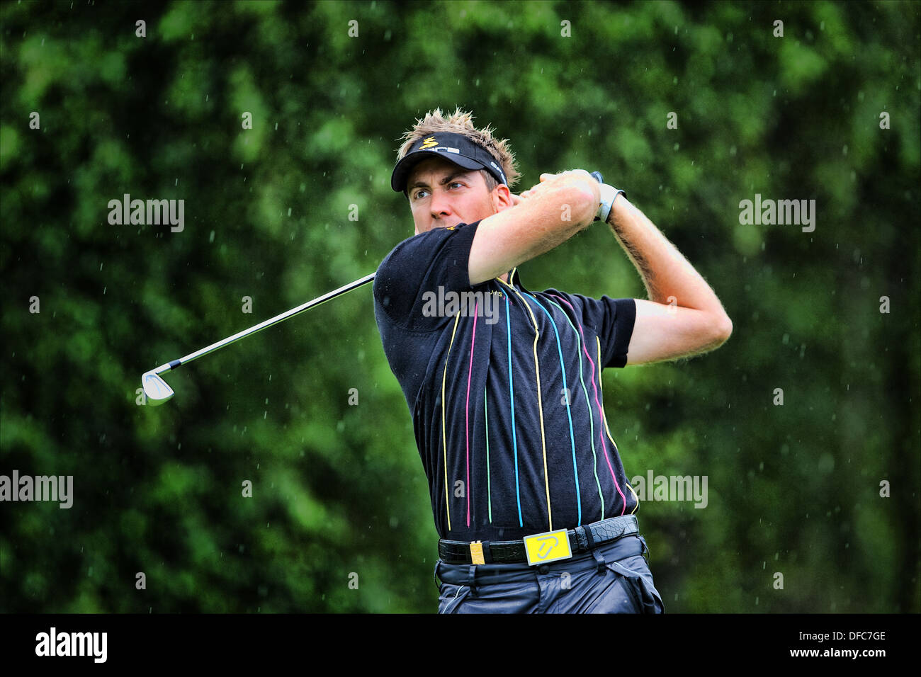 Ian Poulter playing at the Scottish Open Stock Photo
