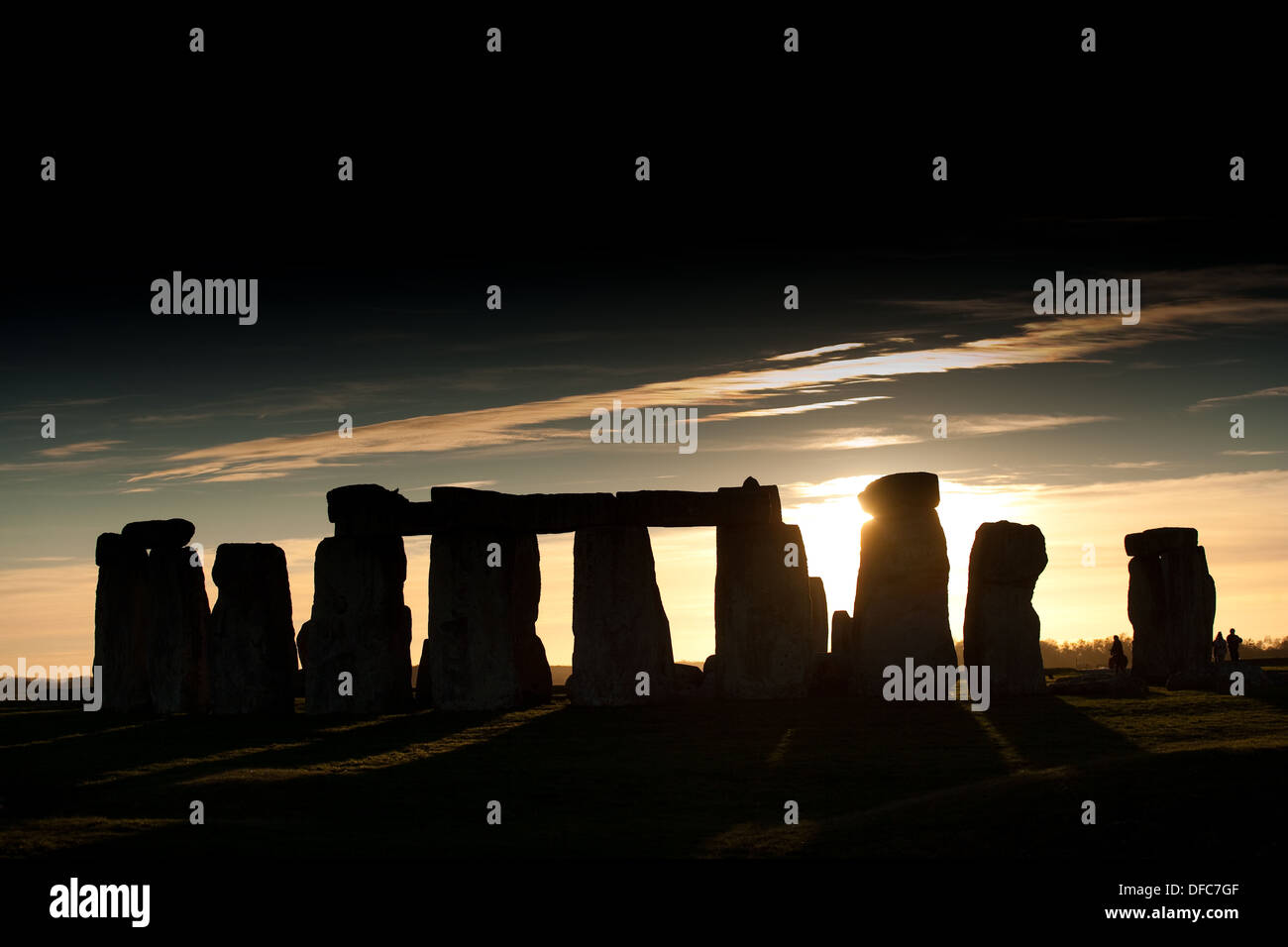 Stonehenge at sunset in Wiltshire, England. Stock Photo