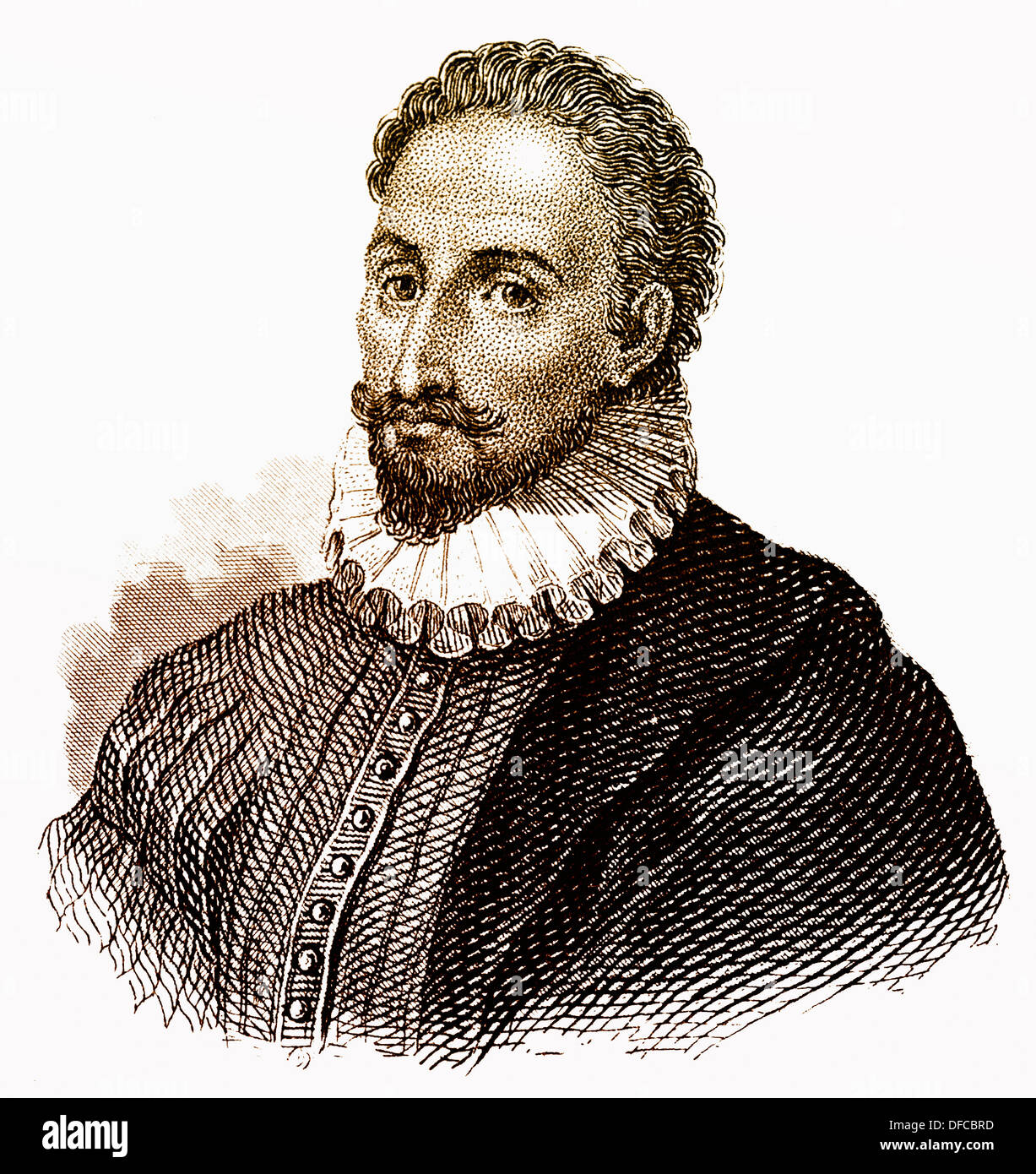 portrait of Miguel de Cervantes Saavedra, 1547-1616, a Spanish writer Stock Photo