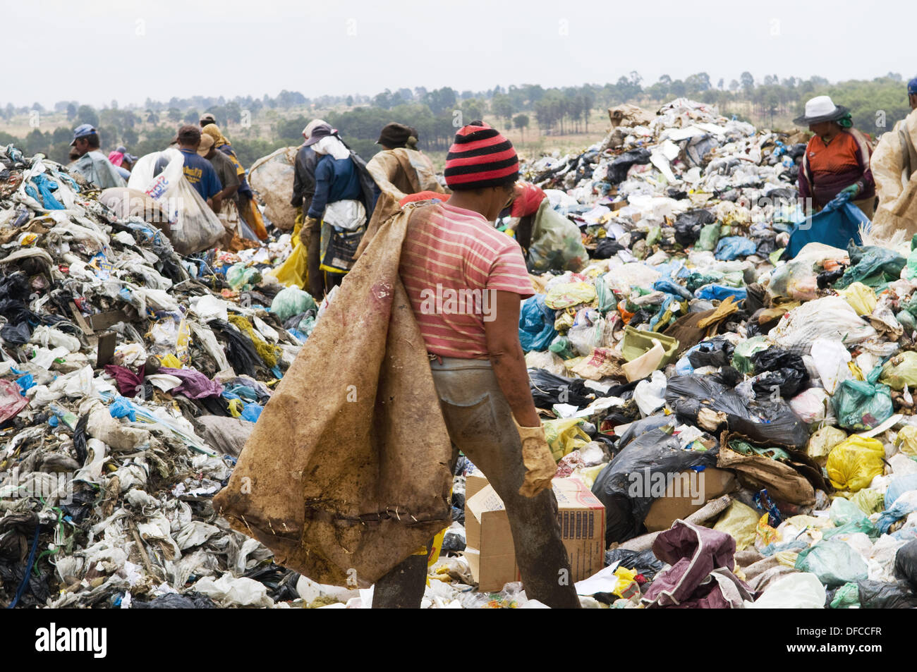 workers in the big garbage dump near Brasilia Stock Photo Alamy