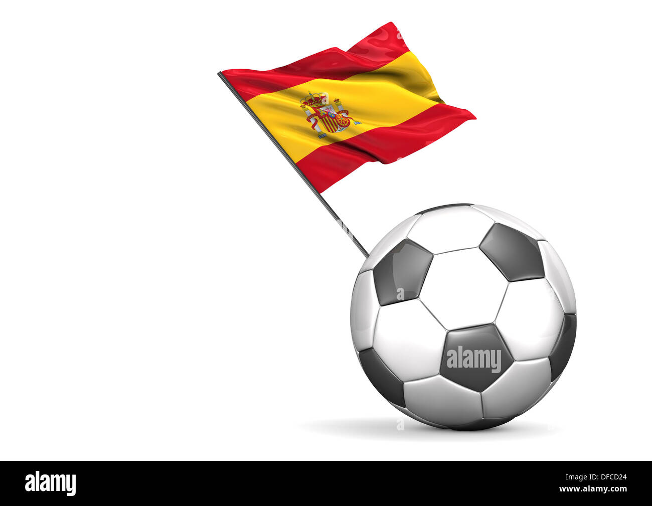 Football Flag Of Spain against white background Stock Photo - Alamy