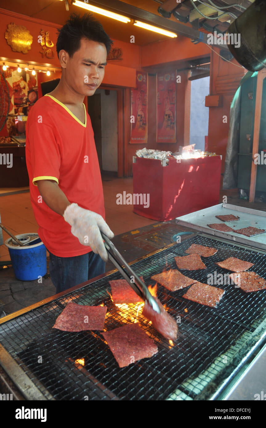 Kuala Lumpur (Malaysia) grilled pork meat in Chinatown Stock Photo Alamy