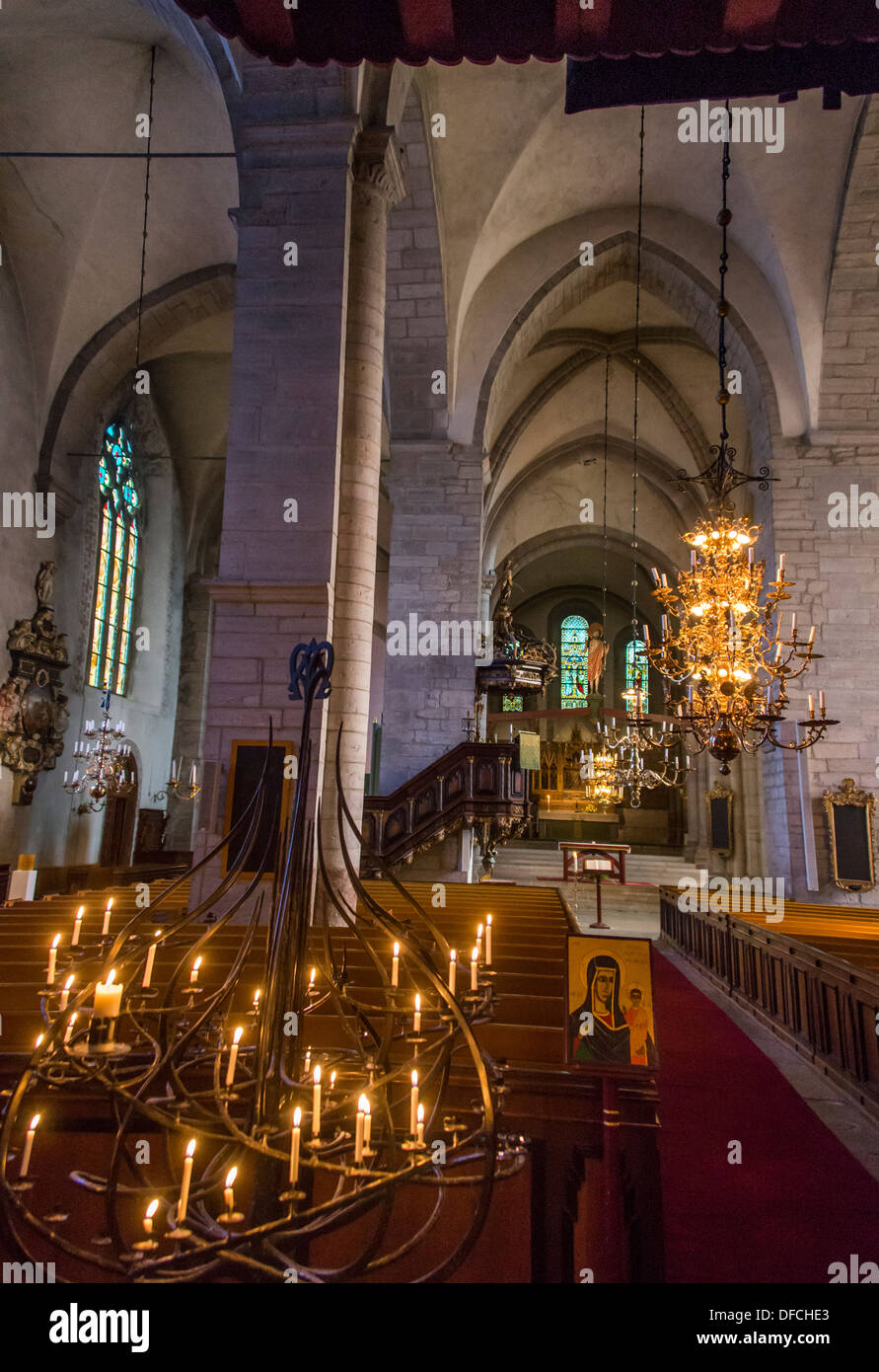 Visby Cathedral on the Swedish island of Gotland Stock Photo
