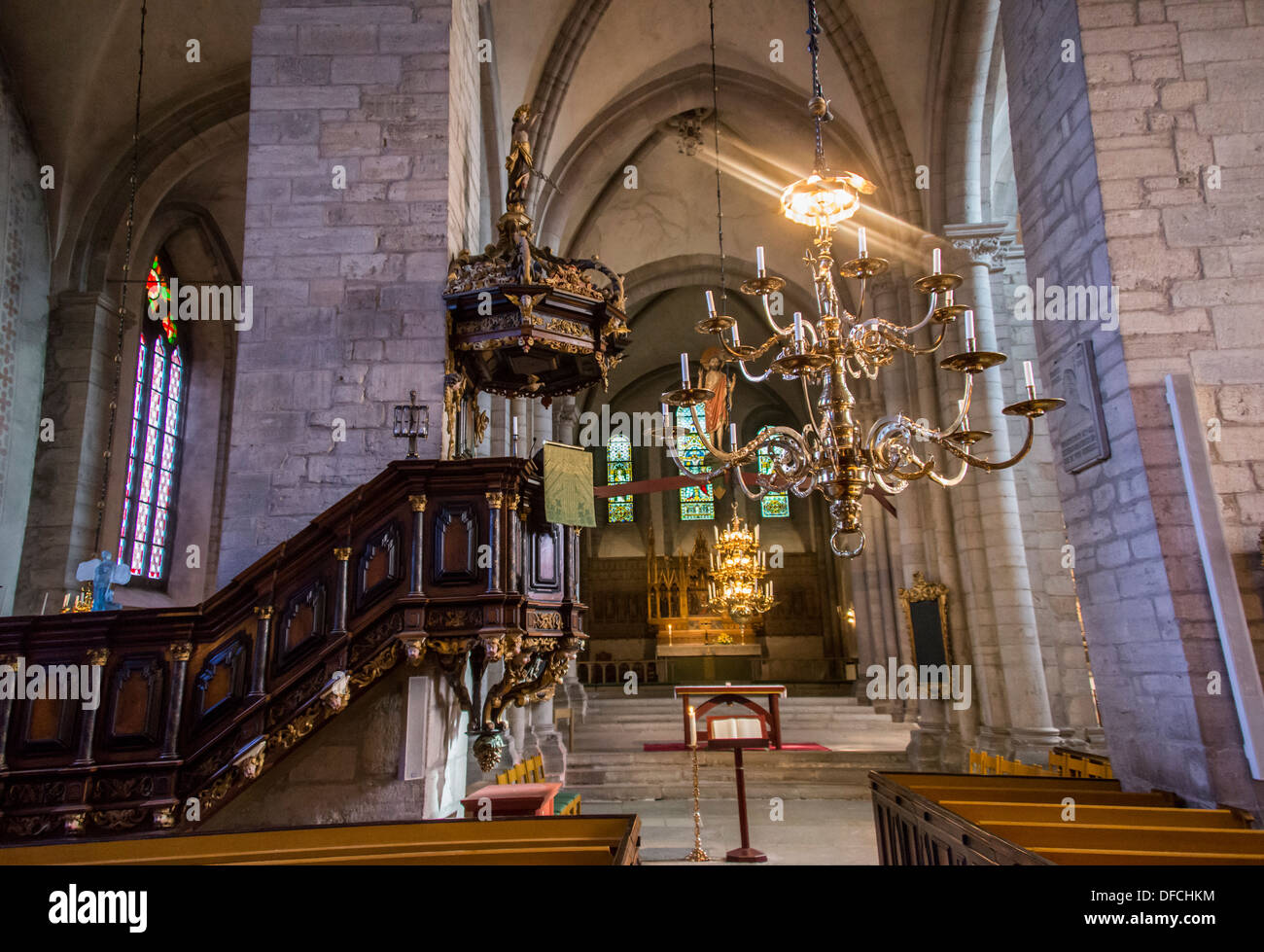 Visby Cathedral on the Swedish island of Gotland Stock Photo