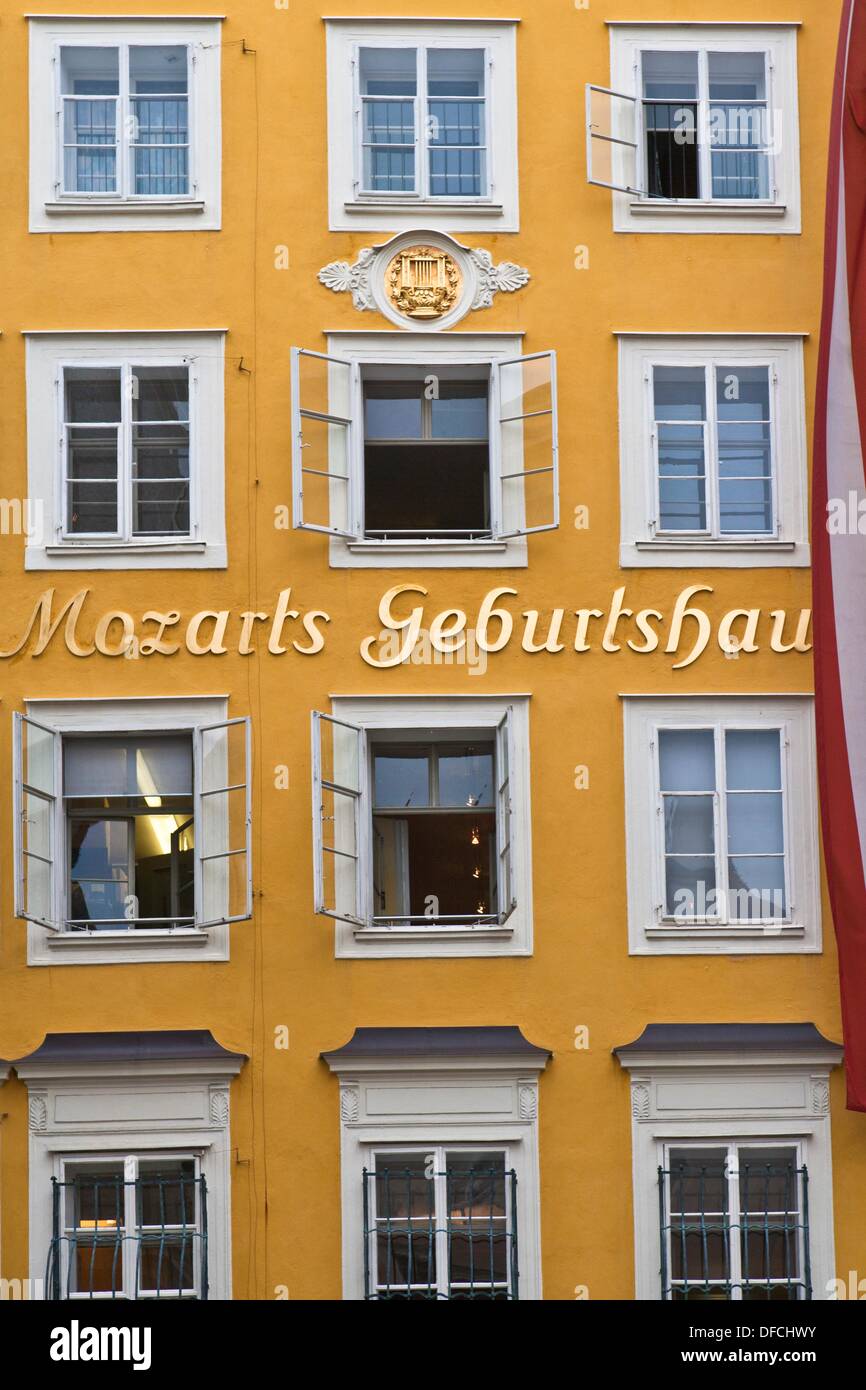 The house in salzburg where mozart was born hi-res stock photography ...