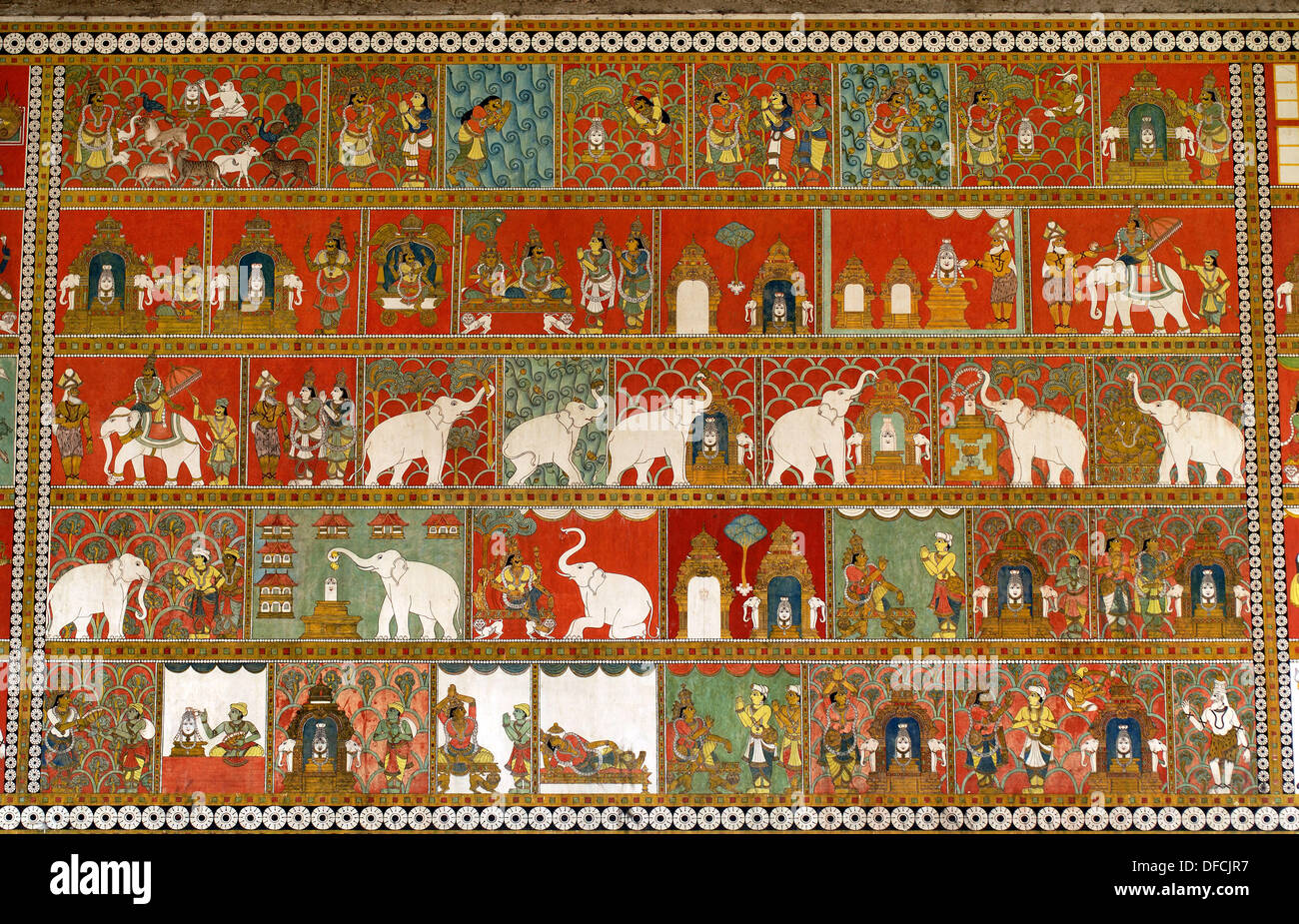 Murals of Thiruvilayadal Puranam (Lord Shivas Game, the collection of 64  stories, composed by Paranjyoti Munivar) in Sri Stock Photo - Alamy