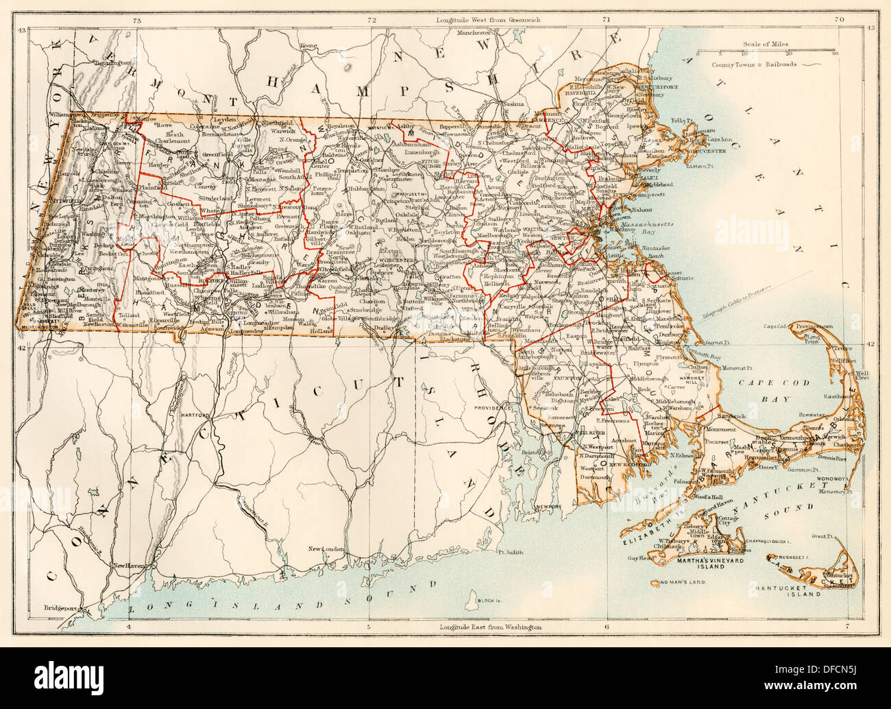 Map of massachusetts hires stock photography and images Alamy