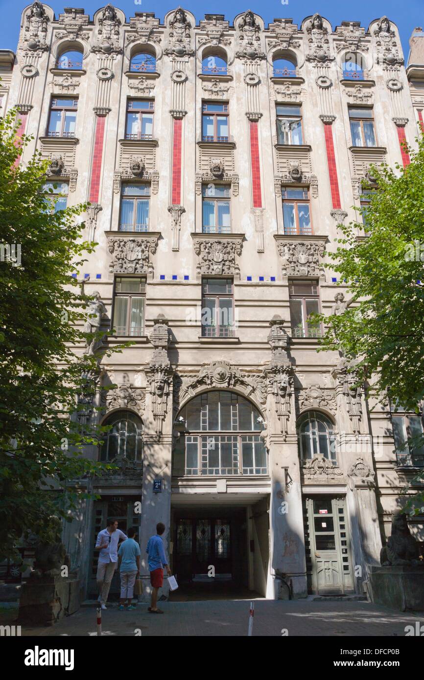 Apartment building by Mihails Eizensteins, Art Noveau, Jugendstil, Alberta iela, Albert Street