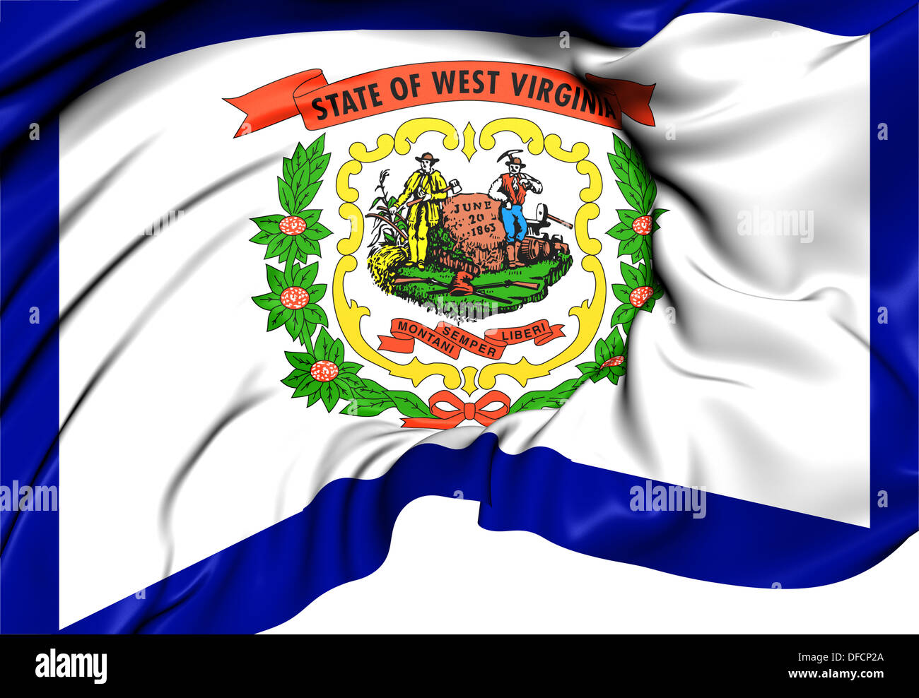 Flag of West Virginia, USA. Close Up Stock Photo Alamy