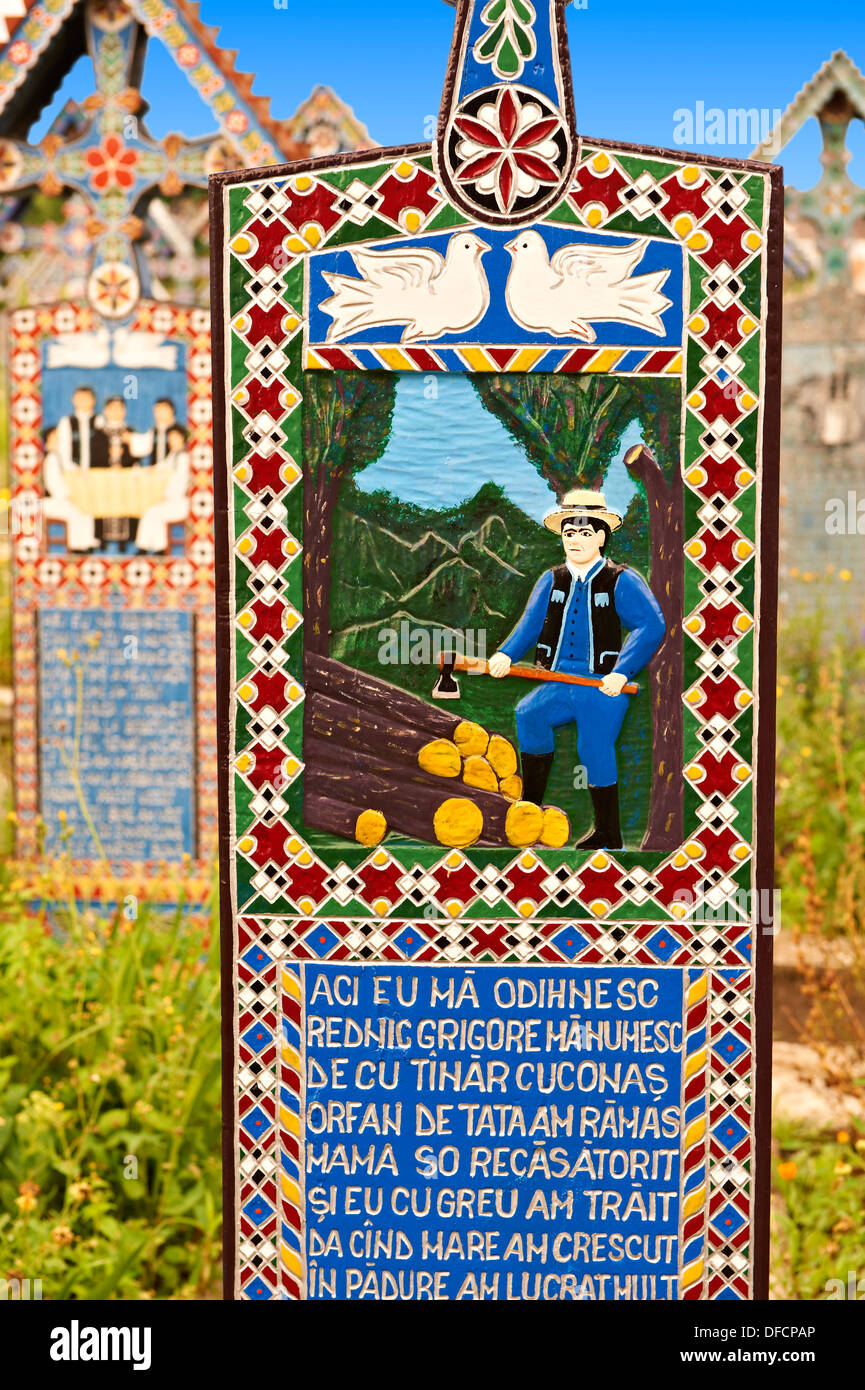 The Merry Cemetery ( Cimitirul Vesel ), Sapanta, Maramures, Northern  Transylvania, Romania Stock Photo - Alamy