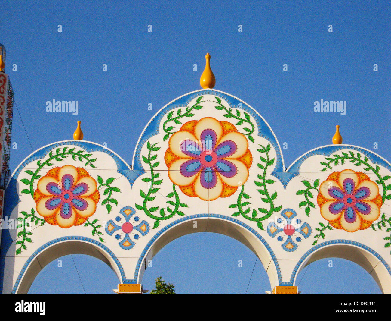 Detail of Main Gate in a typical Spanish Flamenco festival, celebrated yearly, this one in