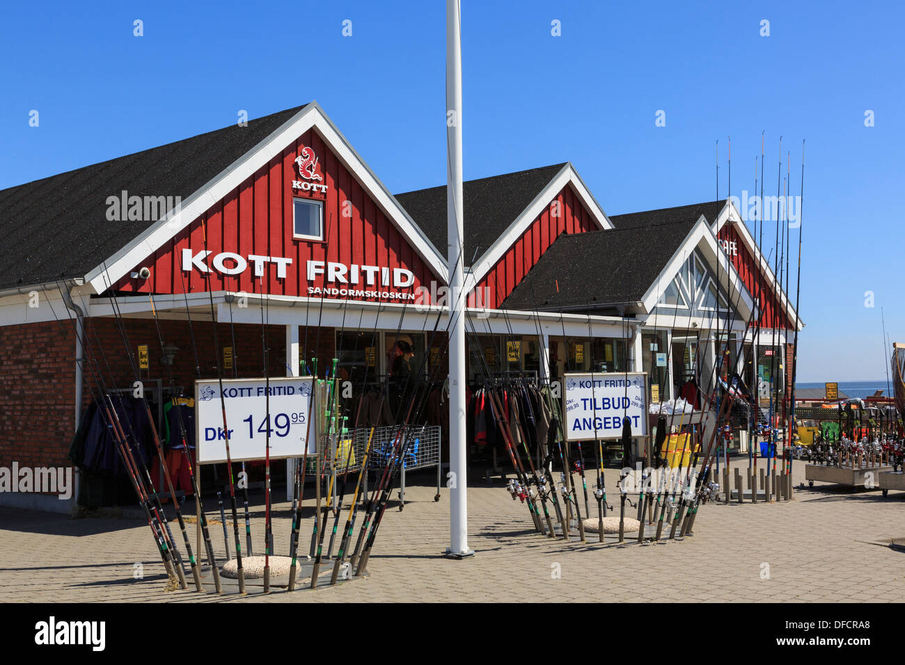 Shop selling and hiring fishing tackle on Holmsland Klit in Hvide Sande