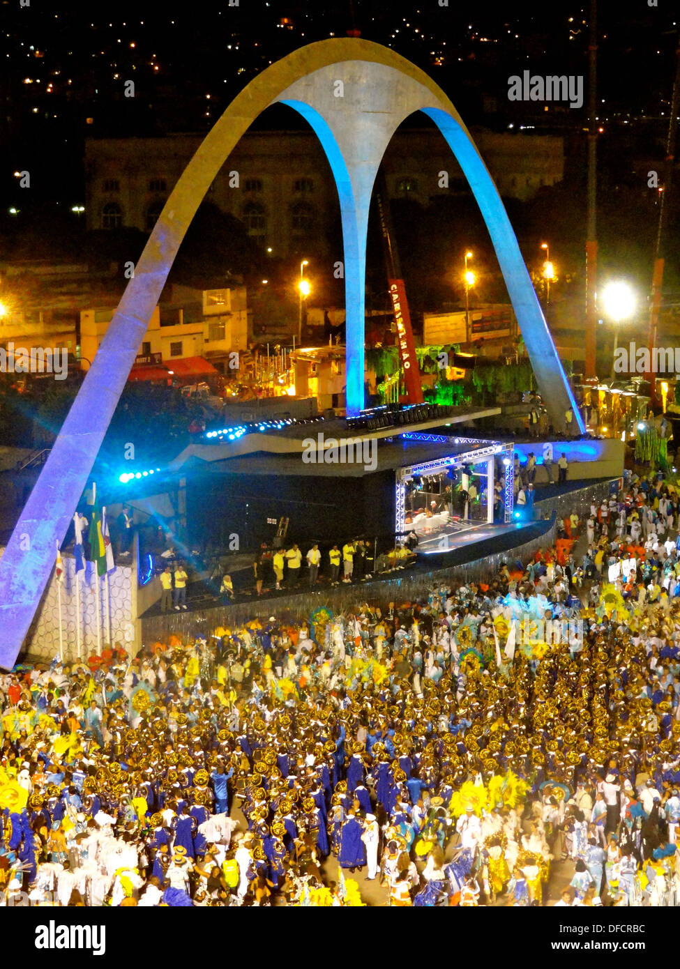 Carnival floats and dancers at the Sambadromo, Rio de Janeiro Stock