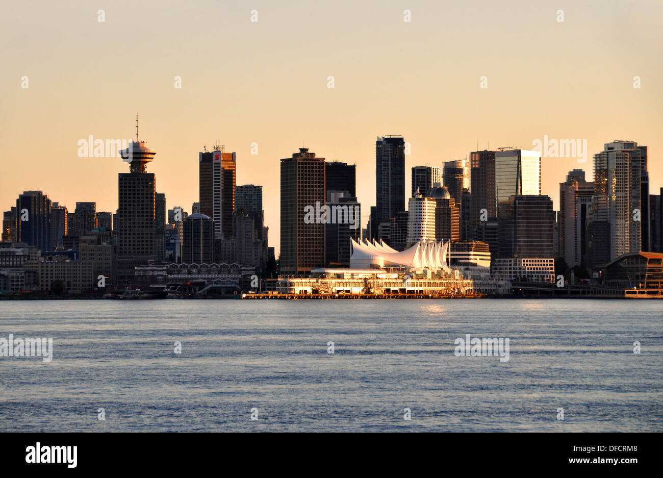 Downtown Vancouver at sunset, British Columbia, Canada Stock Photo