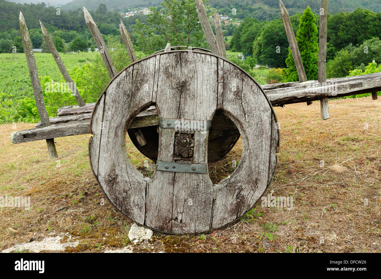 Old farmer cart. Galicia, Spain Stock Photo