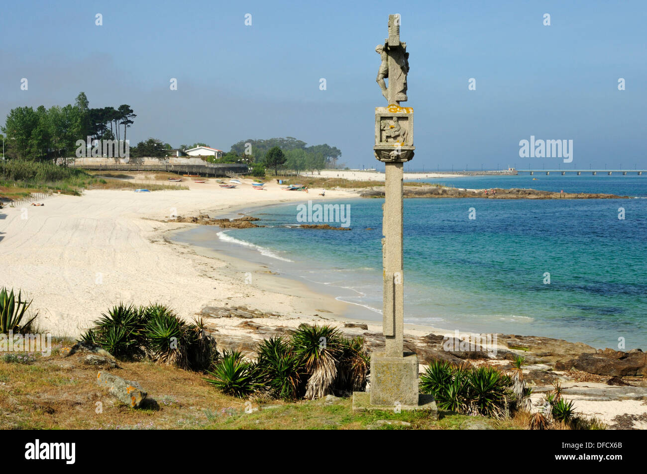 A Sirenita or Fontaiña beach. Vigo, Galicia, Spain Stock Photo