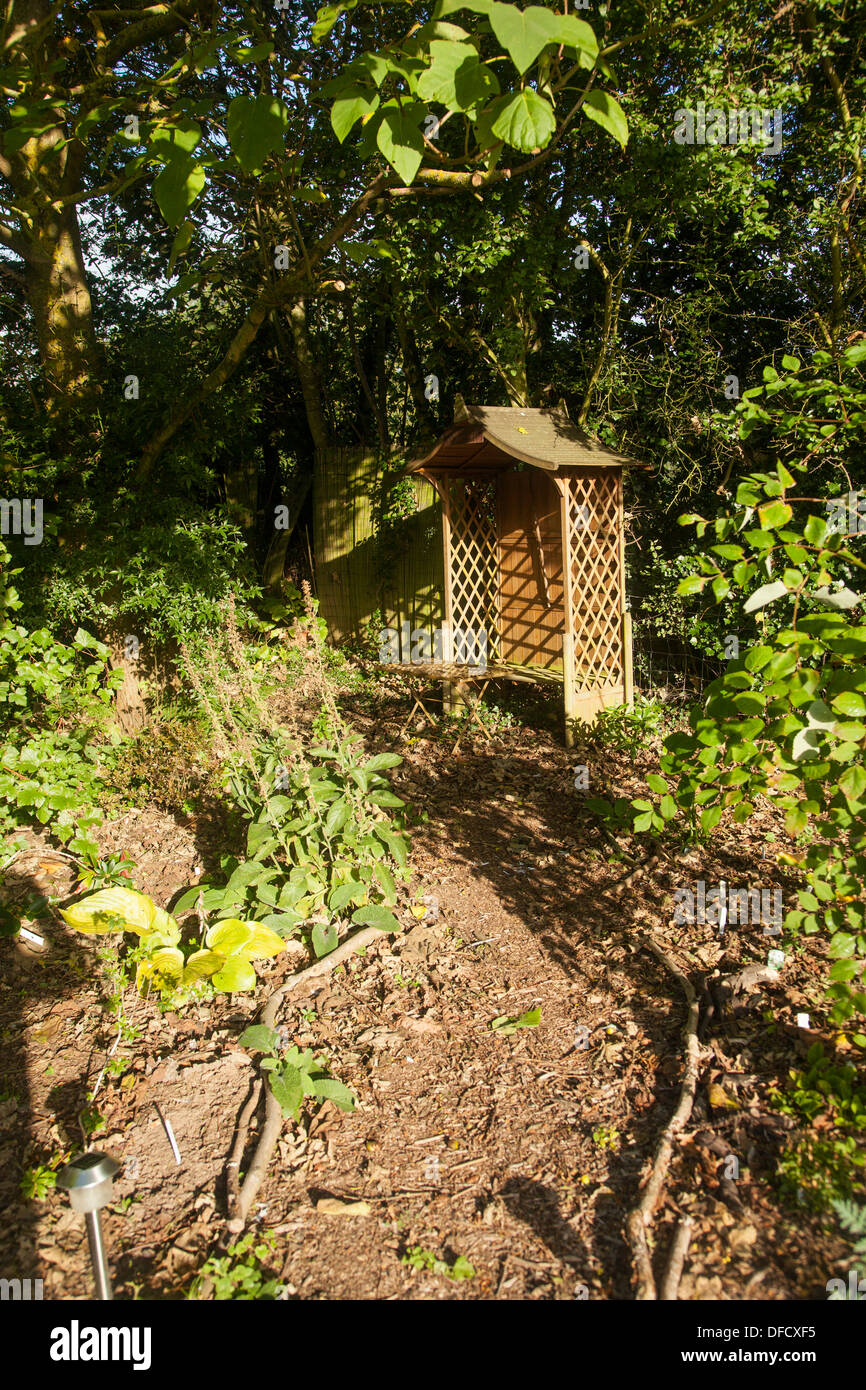 Wooden garden bower Stock Photo